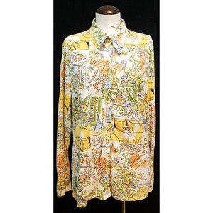 VTG 70s Summit Of Boston Lane Bryant Woman XL Shirt Art City Paris Hip NY Music